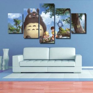 Totoro - Anime 5 Panel Canvas Art Wall Decor