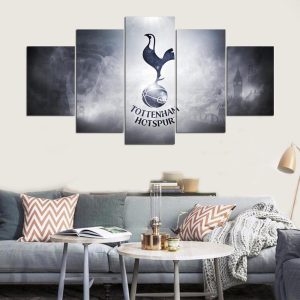 Tottenham Hotspur Logo Soccer - 5 Panel Canvas Art Wall Decor