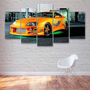 Toyota Supra Fast And Furious - Automative 5 Panel Canvas Art Wall Decor