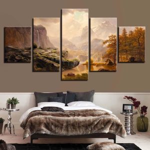 Tree 27 - Nature 5 Panel Canvas Art Wall Decor