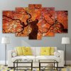 Tree Canopy Rleaves - Nature 5 Panel Canvas Art Wall Decor