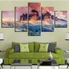 Tree Mountains Forests 2 - Nature 5 Panel Canvas Art Wall Decor