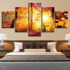 Tree Mountains Forests 6 - Nature 5 Panel Canvas Art Wall Decor