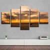 Tree Sunset 5 - Nature 5 Panel Canvas Art Wall Decor