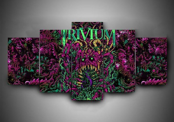 Trivium 3 - Music 5 Panel Canvas Art Wall Decor