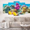 Tropical Coral Reef Fish Corals - Ocean 5 Panel Canvas Art Wall Decor