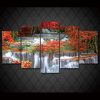 Tropical Sunset Paradise - Nature 5 Panel Canvas Art Wall Decor