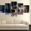 Two Curious Wolves - Animal 5 Panel Canvas Art Wall Decor