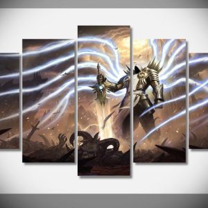 Tyrael Poster 1 Diablo III Gaming - 5 Panel Canvas Art Wall Decor