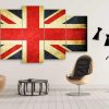 Uk United Kingdom Retro Scratched Flag - Abstract 5 Panel Canvas Art Wall Decor