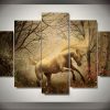 Unicorn 11 - Abstract Animal 5 Panel Canvas Art Wall Decor