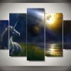 Unicorn 14 - Abstract Animal 5 Panel Canvas Art Wall Decor