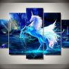 Unicorn 6 - Abstract Animal 5 Panel Canvas Art Wall Decor