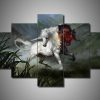 Unicorn 9 - Abstract Animal 5 Panel Canvas Art Wall Decor