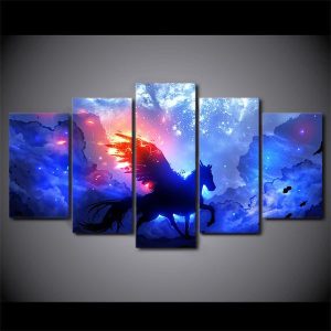 Unicorn - Abstract 5 Panel Canvas Art Wall Decor