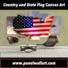 Unique Art Canvas Of American Flag - Abstract 5 Panel Canvas Art Wall Decor