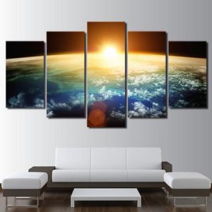 Universe Sunshine Space - Space 5 Panel Canvas Art Wall Decor