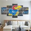 University Of Kansas Ku Jayhawks - Sport 5 Panel Canvas Art Wall Decor-CV