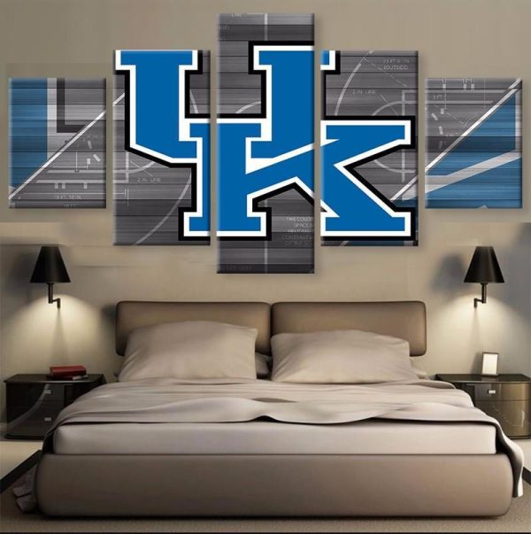 University Of Kentucky Football Team - Sport 5 Panel Canvas Art Wall Decor-CV