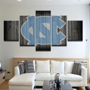 University Of North Carolina Tar Heels Unc - Sport 5 Panel Canvas Art Wall Decor-CV