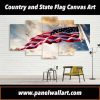 Usa Country Flag In The Sky - Abstract 5 Panel Canvas Art Wall Decor