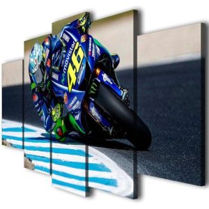 Valentino Rossi Racing Motor - Automative 5 Panel Canvas Art Wall Decor