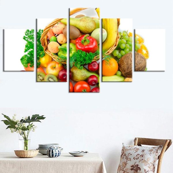 Vegetable 14 - Kitchen 5 Panel Canvas Art Wall Decor