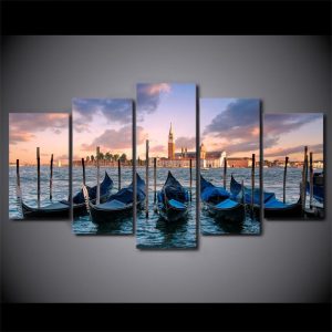 Venezia Venice Italy - Nature 5 Panel Canvas Art Wall Decor