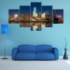 View Of Dallas Skyline - Nature 5 Panel Canvas Art Wall Decor