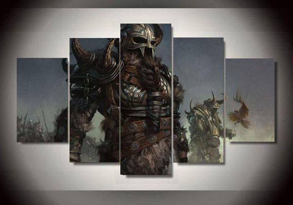 Vikings 10 - Movie 5 Panel Canvas Art Wall Decor