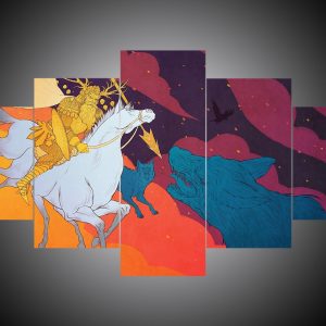 Vikings 3 - Abstract 5 Panel Canvas Art Wall Decor