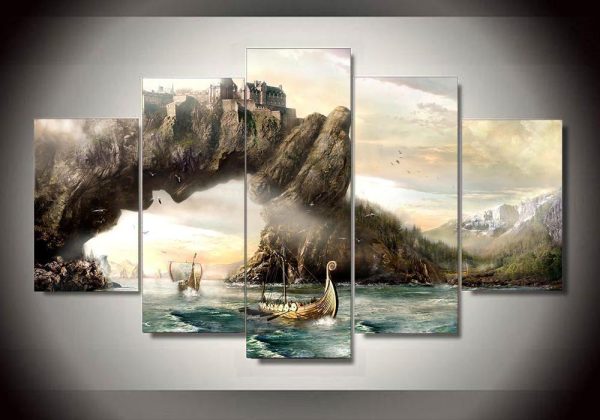 Vikings 4 Movie - 5 Panel Canvas Art Wall Decor