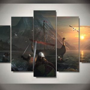 Vikings 8 - Movie 5 Panel Canvas Art Wall Decor