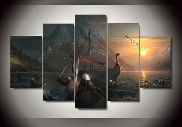 Vikings 8 - Movie 5 Panel Canvas Art Wall Decor