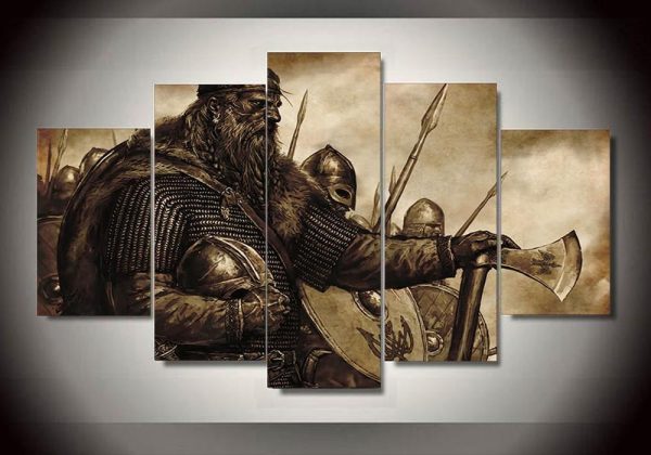 Vikings 9 - Movie 5 Panel Canvas Art Wall Decor