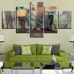 Vintage Bike 2 - Nature 5 Panel Canvas Art Wall Decor