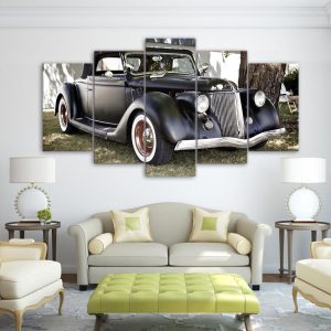 Vintage Car 2 - Automative 5 Panel Canvas Art Wall Decor