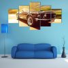 Vintage Car In Blur Motion - Automative 5 Panel Canvas Art Wall Decor