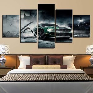 Vintage Retro Car 3 - Automative 5 Panel Canvas Art Wall Decor