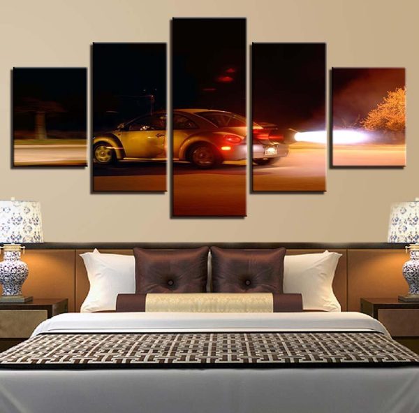 Vintage Vehicle 2 - Automative 5 Panel Canvas Art Wall Decor