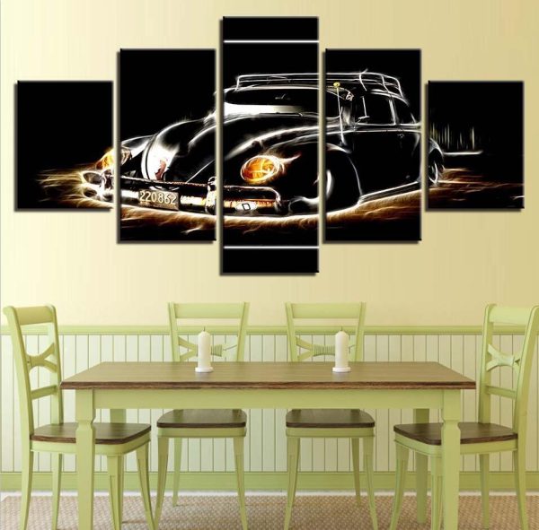 Vintage Vehicle 3 - Automative 5 Panel Canvas Art Wall Decor