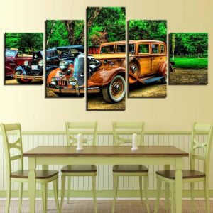 Vintage Vehicle 4 - Automative 5 Panel Canvas Art Wall Decor