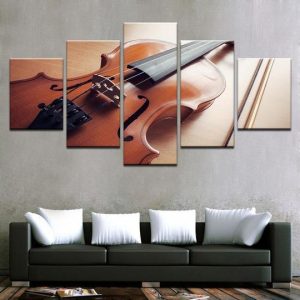 Violin 5 - Music 5 Panel Canvas Art Wall Decor