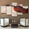 Violin Sheet Music - Music 5 Panel Canvas Art Wall Decor