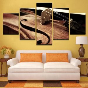 Violin String Musical Instruments - Music 5 Panel Canvas Art Wall Decor