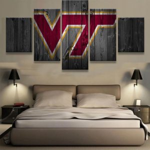 Virginia Tech Hokies Sport - 5 Panel Canvas Art Wall Decor