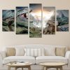 Walking With Dinosaurs 1 - Abstract Animal 5 Panel Canvas Art Wall Decor