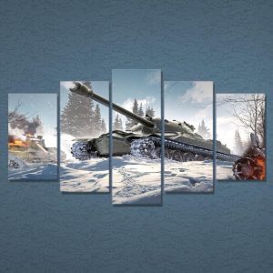 War World Of Tanks 03 - Gaming 5 Panel Canvas Art Wall Decor