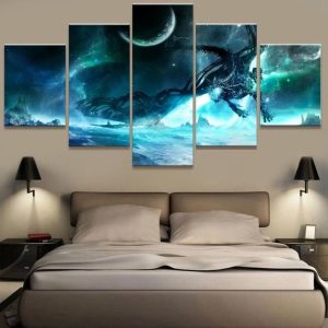 Warcraft Game - Gaming 5 Panel Canvas Art Wall Decor