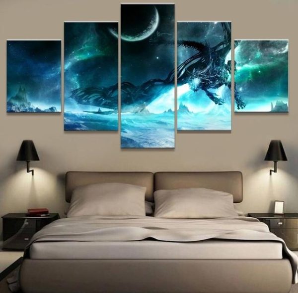 Warcraft Game - Gaming 5 Panel Canvas Art Wall Decor